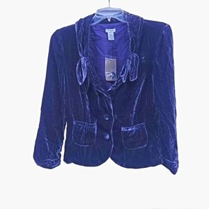 NWT Anthropologie Odille Velvet Blazer Size 8